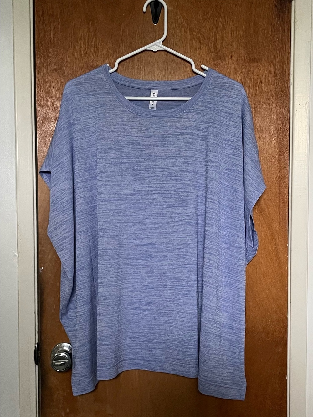 Athleta heathered blue short sleeve oversized casual top tee shirt EUC 3X
